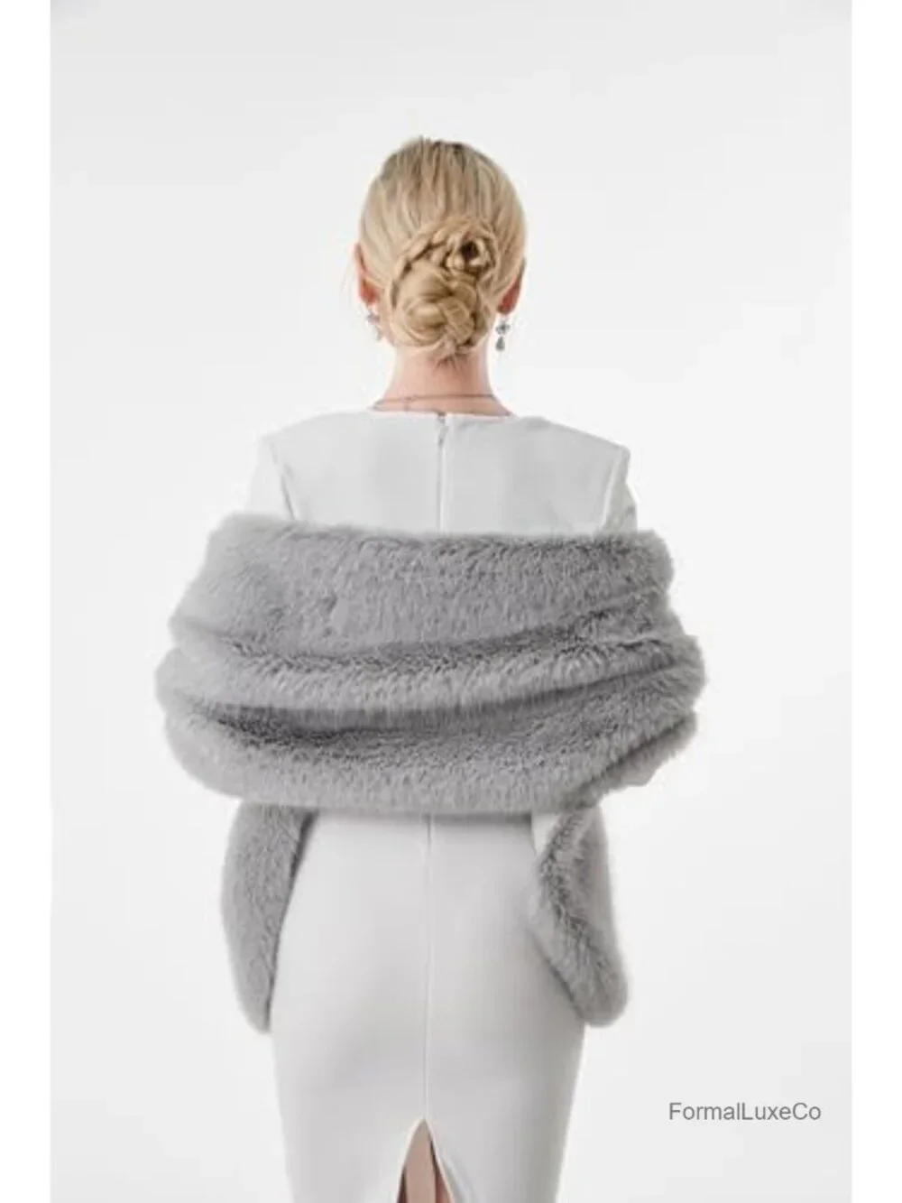 Faux Fur Wrap Shawl Winter Evening Party Cape